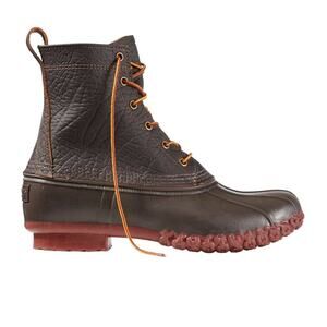 L.L.Bean Bean 8'' Bison Dark Brown / Brick Red  Women SZ 7 best fit 8/8.5